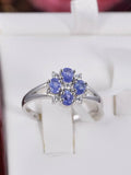 Natural Tanzanite Ring Real 925 Sterling sz 8