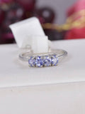 Natural Oval Cut Tanzanite Band Ring Real 925 Sterling Silver sz 7