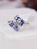 Natural Tanzanite Oval Cut Ring Real 925 Sterling Silver sz 6