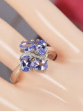 Natural Tanzanite Oval Cut Ring Real 925 Sterling Silver sz 6