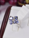 Natural Tanzanite Oval Cut Ring Real 925 Sterling Silver sz 6