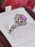 Natural Pink Topaz Ring in 925 Sterling Silver sz 8