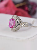 Natural Pink Topaz Ring in 925 Sterling Silver sz 8
