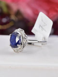 Natural Blue Sapphire Ring Real 925 Sterling Silver sz 8
