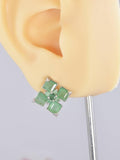 Natural Emerald Huggies Hoop Earrings 925 Sterling Silver