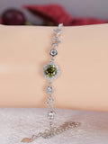 1ct Green Moissanite Bracelet 925 Sterling NWT 7"