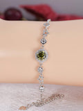1ct Green Moissanite Bracelet 925 Sterling NWT 7"