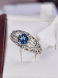Natural London Blue Topaz Ring in 925 Sterling Silver sz 6