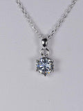 1ct Elegant Gray Moissanite Pendant 18" 925 Sterling WG