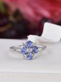 Natural Tanzanite Ring Real 925 Sterling sz 8