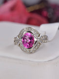 Natural Pink Topaz Ring in 925 Sterling Silver sz 8