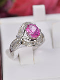 Natural Pink Topaz Ring in 925 Sterling Silver sz 8
