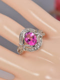 Natural Pink Topaz Ring in 925 Sterling Silver sz 8