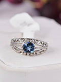 Natural London Blue Topaz Ring in 925 Sterling Silver sz 6