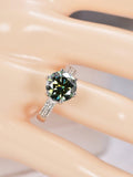3ct Round Brilliant Blue Green Moissanite Engagement Ring 925 Sterling sz 5