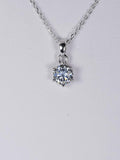 1ct Elegant Gray Moissanite Pendant 18" 925 Sterling WG