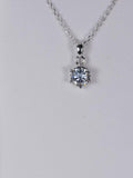 1ct Elegant Gray Moissanite Pendant 18" 925 Sterling WG