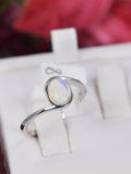 Natural Ethopian Opal Ring 925 Sterling Silver, sz 8
