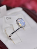 Natural Ethopian Opal Ring 925 Sterling Silver, sz 8