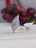 Natural Tanzanite Cluster Ring Real 925 Sterling sz 7