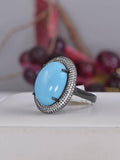 Natural Turquoise Ring 925 Sterling Silver, sz 8