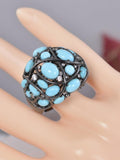 Natural Turquoise Ring Real 925 Sterling sz 8