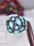 Natural Turquoise Ring Real 925 Sterling sz 8