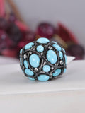 Natural Turquoise Ring Real 925 Sterling sz 8