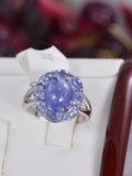 Natural Tanzanite Ring Real 925 Sterling sz 8 only