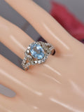 Natural Blue Topaz 925 Sterling Silver, sz 6