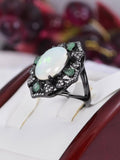 Natural Ethopian Opal Ring 925 Sterling Silver, sz 8 only