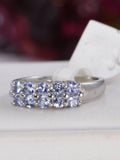 Natural Tanzanite Band Ring Real 925 Sterling sz 8