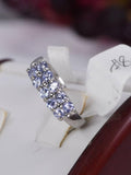 Natural Tanzanite Band Ring Real 925 Sterling sz 8