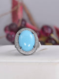 Natural Turquoise Ring 925 Sterling Silver, sz 8