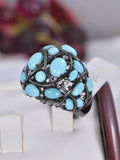 Natural Turquoise Ring Real 925 Sterling sz 8