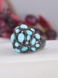 Natural Turquoise Ring Real 925 Sterling sz 8