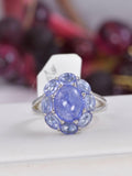 Natural Tanzanite Ring Real 925 Sterling sz 8 only