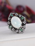 Natural Ethopian Opal Ring 925 Sterling Silver, sz 8 only