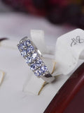Natural Tanzanite Band Ring Real 925 Sterling sz 8