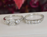2.55ct total Princess Cut Engagement Ring with Round Brilliant Wedding Ring Set Woman Diamond Simulated 925 Women’s Bridal Ring Set SKU:00153