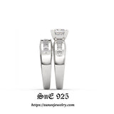 2.75ct Princess Cut Bridal Wedding Engagement Ring Diamond Simulated 925 Sterling Silver Anniversary Ring SKU:00138
