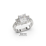 5.51 Total Carat Weight Radiant Cut Wedding Engagement Ring Diamond Simulated 925 Sterling Silver Anniversary Ring SKU:00220
