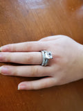 4.30ct Princess Cut Bridal Wedding Engagement Ring Diamond Simulated 925 Sterling Silver Anniversary Rings SKU:00163