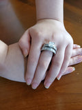 3.25ct Princess Cut Bridal Wedding Engagement Ring Diamond Simulated 925 Sterling Silver Anniversary Ring SKU:00137