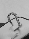 1/2ct Brilliant Cut Bridal Curve Wedding Band Engagement Ring Diamond Simulated 925 Sterling Silver Anniversary Ring SKU:00221