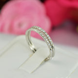 0.36ct Half Eternity Wedding Band Stack Promise Ring Diamond Simulated 925 Sterling Silver Anniversary Ring SKU:00201
