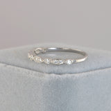 0.26ct Art Deco Band Half Eternity Promise Ring Diamond Simulated 925 Sterling Silver Wedding Ring SKU:00199