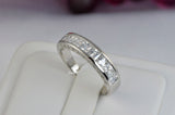 His Hers Princess Cut Bridal Wedding Engagement Ring Diamond Simulated 925 Sterling Silver Anniversary Ring SKU:00142