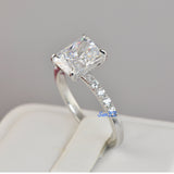 3.66ct Radiant Cut Bridal Wedding Engagement Ring Diamond Simulated 925 Sterling Silver Anniversary Rings SKU:00250