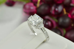 4.8ct Princess Cut Bridal Wedding Engagement Ring Diamond Simulated 925 Sterling Silver Anniversary Rings SKU:00159